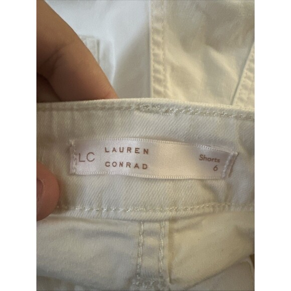 Lauren Conrad White Denim Shorts Women's Size 6 Cuffed Casual Summer Style - Picture 8 of 9